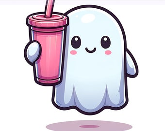 Ghost Tumbler PNG, Cute Ghost Png, Ghost Clipart, Coffee Ghost PNG, Ghost Tumbler Mug Png, Sublimation Design, PNG Digital Download