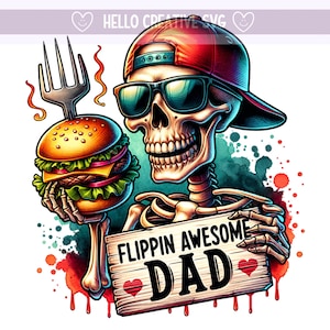 Flippin Awesome papa PNG, papa grap clipart, Snarky skelet PNG, sarcastische PNG, papa PNG, sublimatie ontwerp, PNG digitale download