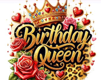 Birthday Queen Png, Birthday Girl PNG, Birthday Sublimation, Colorful Png, Birthday Clipart, Sublimation Design, PNG Digital Download