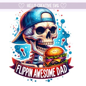 Flippin Awesome Dad png, papa grap clipart, sneaky skelet png, sarcastische png, papa png, sublimatieontwerp, png digitale download