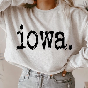 Iowa Typography Design, Sports, Typography, Retro Typewriter, Distressed Design, Sublimation DTF Design, PNG Digital Download