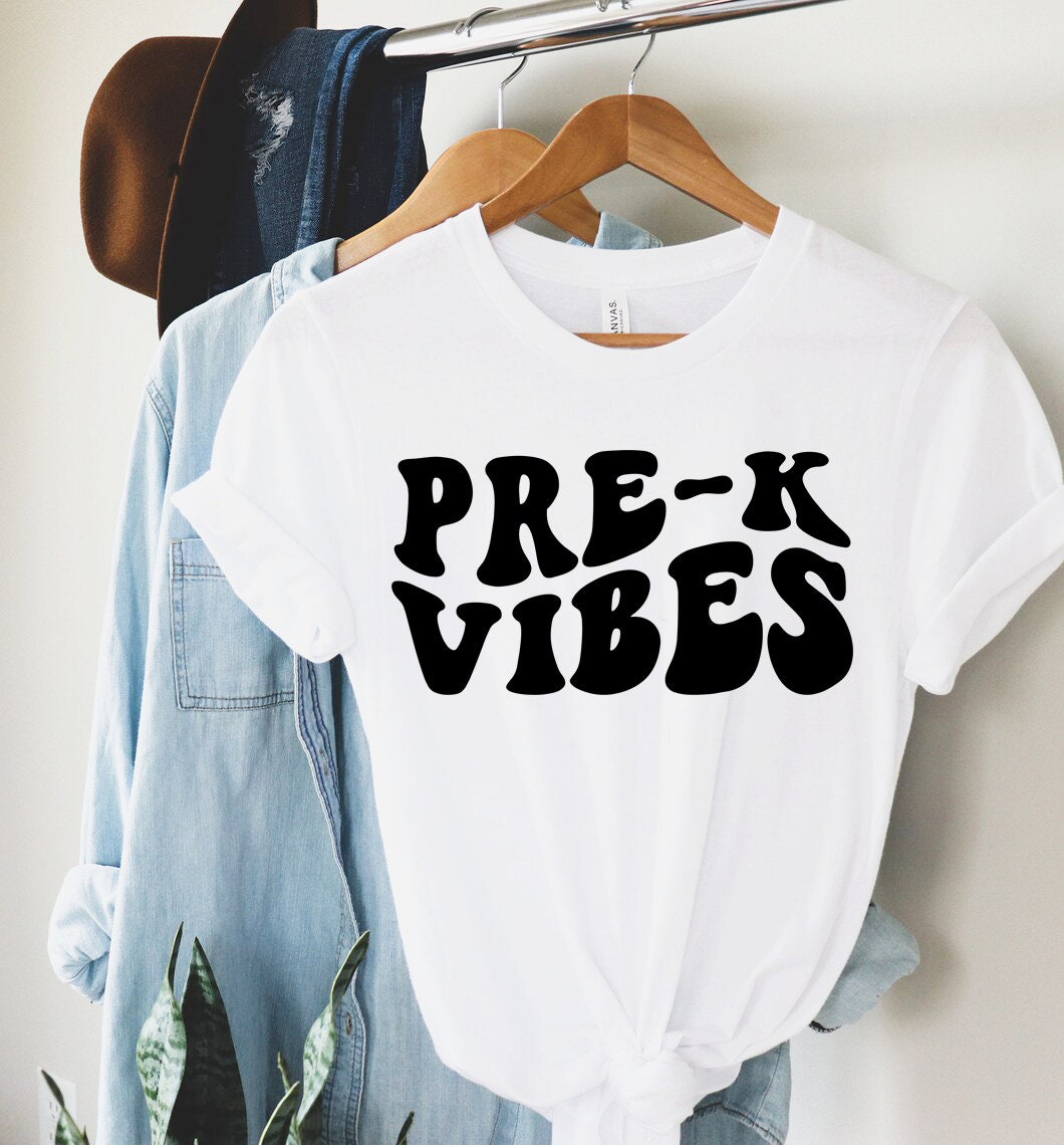 Pre-k Vibes Svg Preschool Pre-k Teacher Svg Cut File Wavy - Etsy