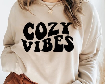 Vibrações aconchegantes svg, Fique aconchegante, Inverno svg, Fique aconchegante svg, Natal aconchegante, Letras onduladas svg, Arquivo de corte de silhueta, Cricut svg, SVG digital