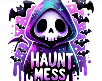 Haunt Mess PNG, Snarky Skeleton Clipart, Hot Mess Skeleton Sublimation, Halloween, Snarky Skeleton, Sublimation Design, PNG Digital Download