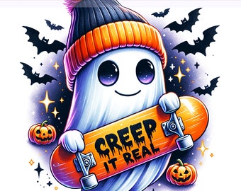 Creep it Real PNG, Stay Spooky Png, Ghost Clipart, Spooky Halloween Ghost PNG, Halloween Png, Sublimation Design, PNG Digital Download