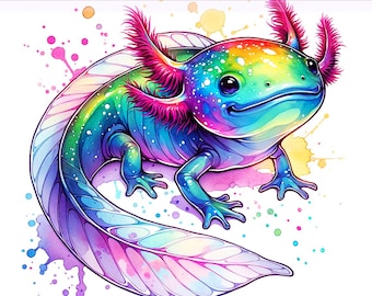 I Love You Axolotl PNG, Axolotl Clipart, Cute Axolotl, Colorful Glitter Axolotl PNG, Sublimation Design, PNG Digital Download