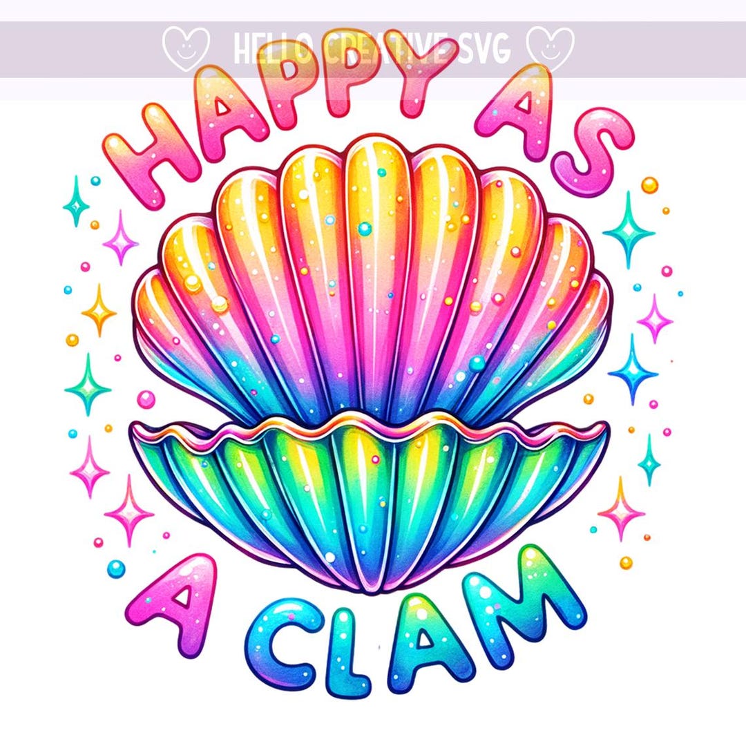 Happy as a Clam PNG, Funny Beach, Sun Beach PNG, Summer Clipart ...
