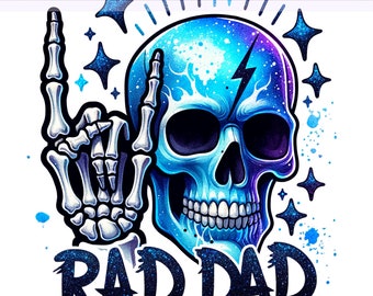 Rad Dad Clipart, Skeleton Dad PNG, Best Dad Clipart, Día del Padre Png, Papá PNG, Padrastro Clipart, Diseño de Sublimación, PNG Descarga Digital