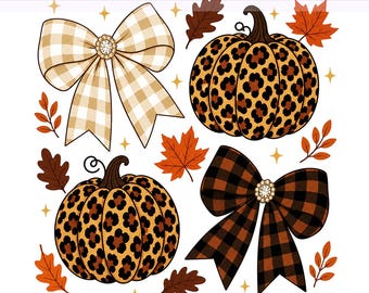 Preppy Coquette Bow Pumpkin Png, Coquette Leopard Print Pumpkin, Kraciasta kokarda, Kokarda Coquette, Wzór sublimacji, Pobieranie cyfrowe PNG
