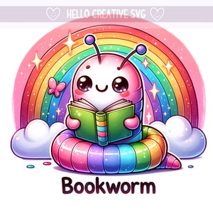 Bookworm Png, Reading Book Worm Clipart, Reading Trash PnG, Reading PNG, Bookish PNG, Sublimation Design, PNG Digital Download