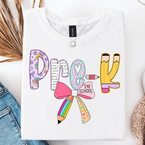 Preppy Pre-K Teacher PNG, Pre-K Teacher Coquette Png, Preppy Back To School, Kindergarten Pre-K, Sublimation Design, PNG Digital Download
