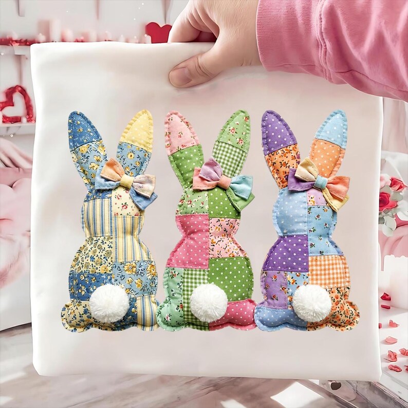 Patchwork Easter Bunny PNG, Cute Vintage Cottagecore Bunny Clipart ...