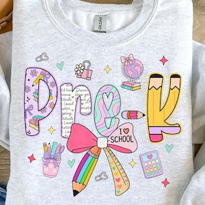Preppy Pre-K Teacher PNG, Pre-K Teacher Coquette Png, Preppy Back To School, Kindergarten Pre-K, Sublimation Design, PNG Digital Download