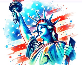 4th July Statue of Liberty, America USA Png, Independence Day png, 4th Of July, USA Flag, Sublimation Design, Digital Download PNG