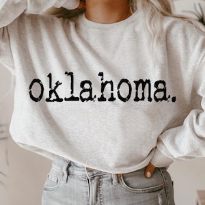 Oklahoma Typography Design, Sports, Typography, Retro Typewriter, Distressed Design, Sublimation DTF Design, PNG Digital Download