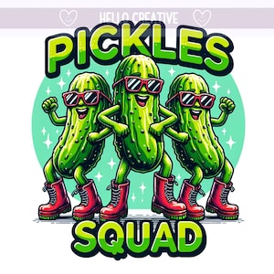 Pickle Squad Png, Cute Pickles Squad Png, Amante Cetriolo Sottaceto Png, Design Sublimazione, Download Digitale PNG