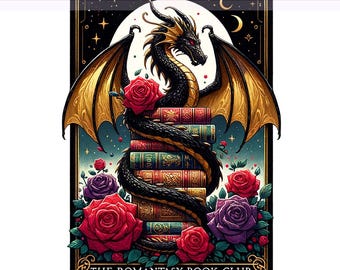 Clube do Livro Romantasy PNG, Livros de Cartas de Tarô Png, Tarô de Livro de Fantasia, Leitura Png, Livro de Romance, Design de Sublimação, Download Digital PNG