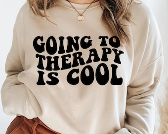 Going to therapy is cool SVG, mental health SVG, Therapist, Svg Cut File, Wavy Letters Svg, Silhouette Cut file, Cricut Svg, SVG Digital