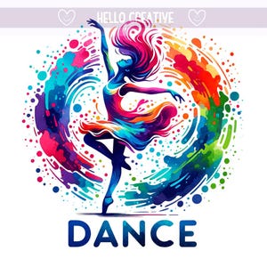 Dansend meisje PNG, kleurrijke png, dans clipart, dansen, dans, sublimatie ontwerp, digitale png-download png