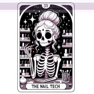 Die Nail Tech Tarot-Karte PNG, Trendige Tarot-Karte, T-Shirt-Becher PNG, Aufkleber, Sublimationsdesign, PNG Digital Download