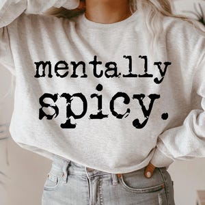 Mentally Spicy Typography Design, Quote, Typography, Retro Typewriter, Distressed Design, Sublimation DTF Design, PNG Digital Download