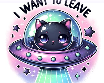 Quiero irme (Png), Dame espacio (Png), Gato (Png), Clipart de gato negro, Gato lindo (Png), Gatito (Png), Diseño de sublimación, Descarga digital (Png)