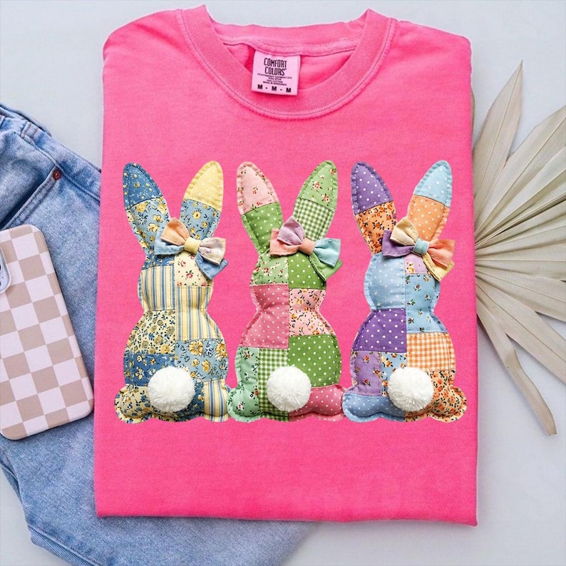 Patchwork Easter Bunny PNG, Cute Vintage Cottagecore Bunny Clipart ...