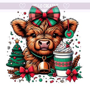 Jałówka Krowa Boże Narodzenie, Farma Drzew PNG, Boże Narodzenie PNG, Boże Narodzenie Highland Cow, Highland Cow Png, Projekt Sublimacji, PNG Pobieranie Cyfrowe