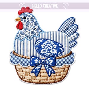 Patchwork Chicken PNG, Quilted Chicken PNG, Farm Animal Png, Quilted Chicken, Sublimation Design, PNG Digital Download