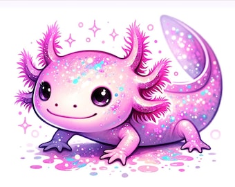 Jag älskar dig Axolotl PNG, Axolotl Clipart, söt Axolotl, rosa glitter Axolotl PNG, sublimeringsdesign, PNG digital nedladdning
