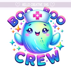 Boo Boo Crew PNG, Boo Boo Clipart, Ghost Nurse Png, Boo Boo Nurse PNG, Nurse Spooky Ghost, Sublimation Design, PNG Digital Download