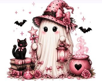 Preppy Ghost Coquette Png, Pink Ghost Png, Coquette Ghost Png, Halloween Coquette Ghost Png, Sublimation Design, PNG Digital Download