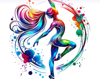 Ballerina PNG, Ballerina Girl Png, Colorful Png, Dance Clipart, Dancing, Dance, Sublimation Design, PNG Digital Download PNG
