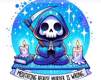 Meditando porque assassinato é errado PNG, Clipart da Morte, Esqueleto png, Morte PNG, Design para sublimação, Download digital PNG