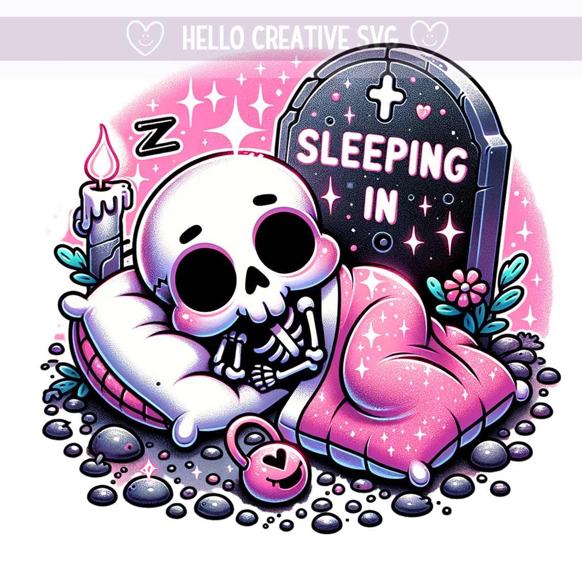 Skeleton Sleep Sticker Sleeping in Clipart, Snarky Skeleton PNG, Spooky Skeleton, Grim Reaper ...