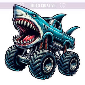 Monster PNG, Megalodon Monster Truck Png, Max D Monster Truck Png, Monster Truck Png, Design a sublimazione, PNG Download digitale PNG