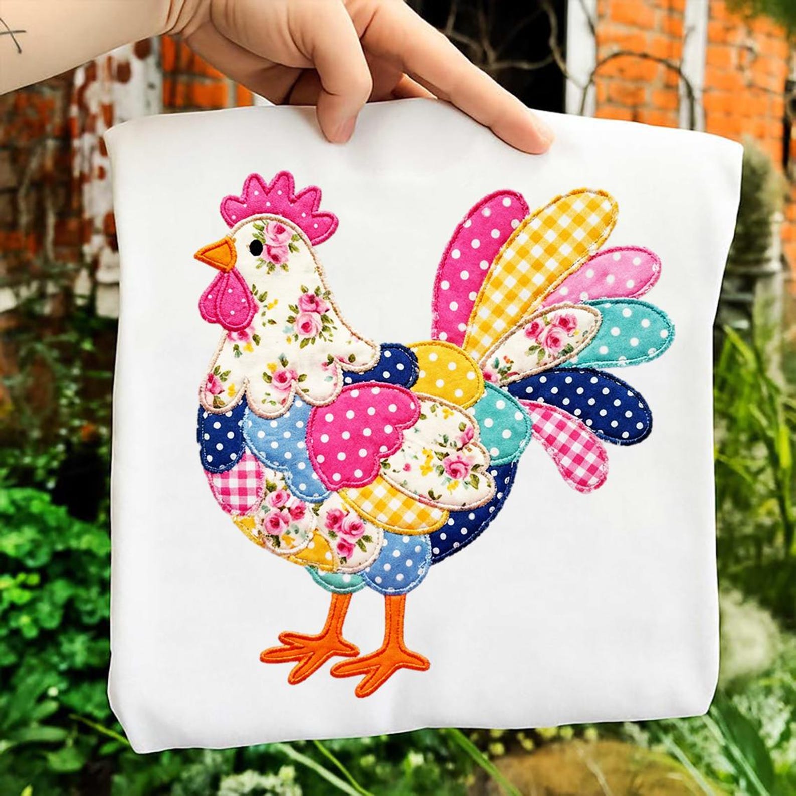 Patchwork Chicken PNG, Quilted Chicken PNG, Farm Animal Png, Quilted ...