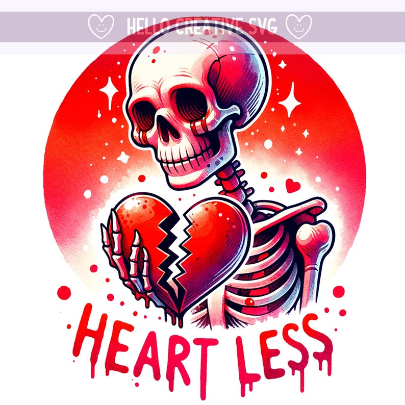Heartless Lettering Heart Less PNG, Sarcastic Png, Anti-valentine's Clipart, Heart Skeleton ...