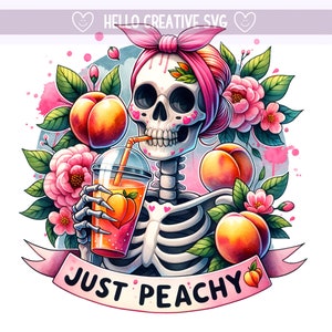 Just Peachy PNG, Just Peachy Clipart, Skelett PNG, weinendes Snarky Skelett, sarkastische png, Sublimationsdesign, PNG digitaler Download