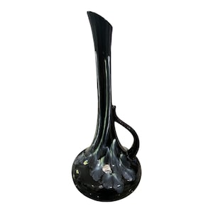 Royal Haeger Pitcher Vase Ewer Black Drip Glaze Vintage Pottery Vase Tall Pitcher 408