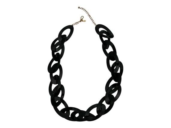Vintage Necklace Black Chain Link  Kenneth Jay La… - image 1