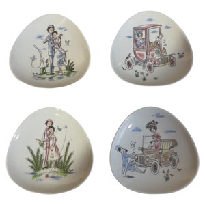 Lovers by Raymond Peynet for Rosenthal Trinket Jewelry Dishes Set of 4