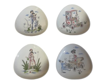 Lovers by Raymond Peynet for Rosenthal Trinket Jewelry Dishes Set of 4