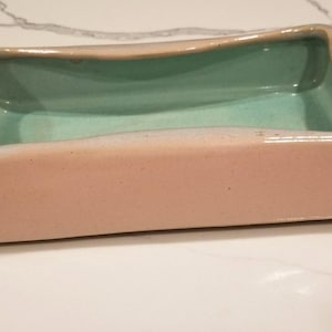 Planter Vintage Glidden Pottery Pink Rectangle Indoor Planter #108 Vintage Pink Catch All