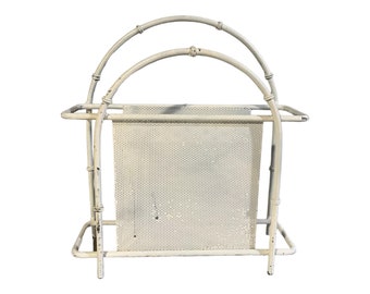 Magazine Rack Metal Bamboo with Mesh Vintage Magazine Rack