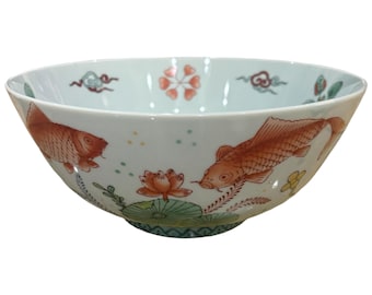 Andrea by Sadek Japanese Porcelain Bowl Koi Fish Design Bowl