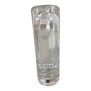 Vintage Peill Bleikristall Crystal Vase German Clear Art Glass Vase Mid-Century Modern 10” Heavy Vase