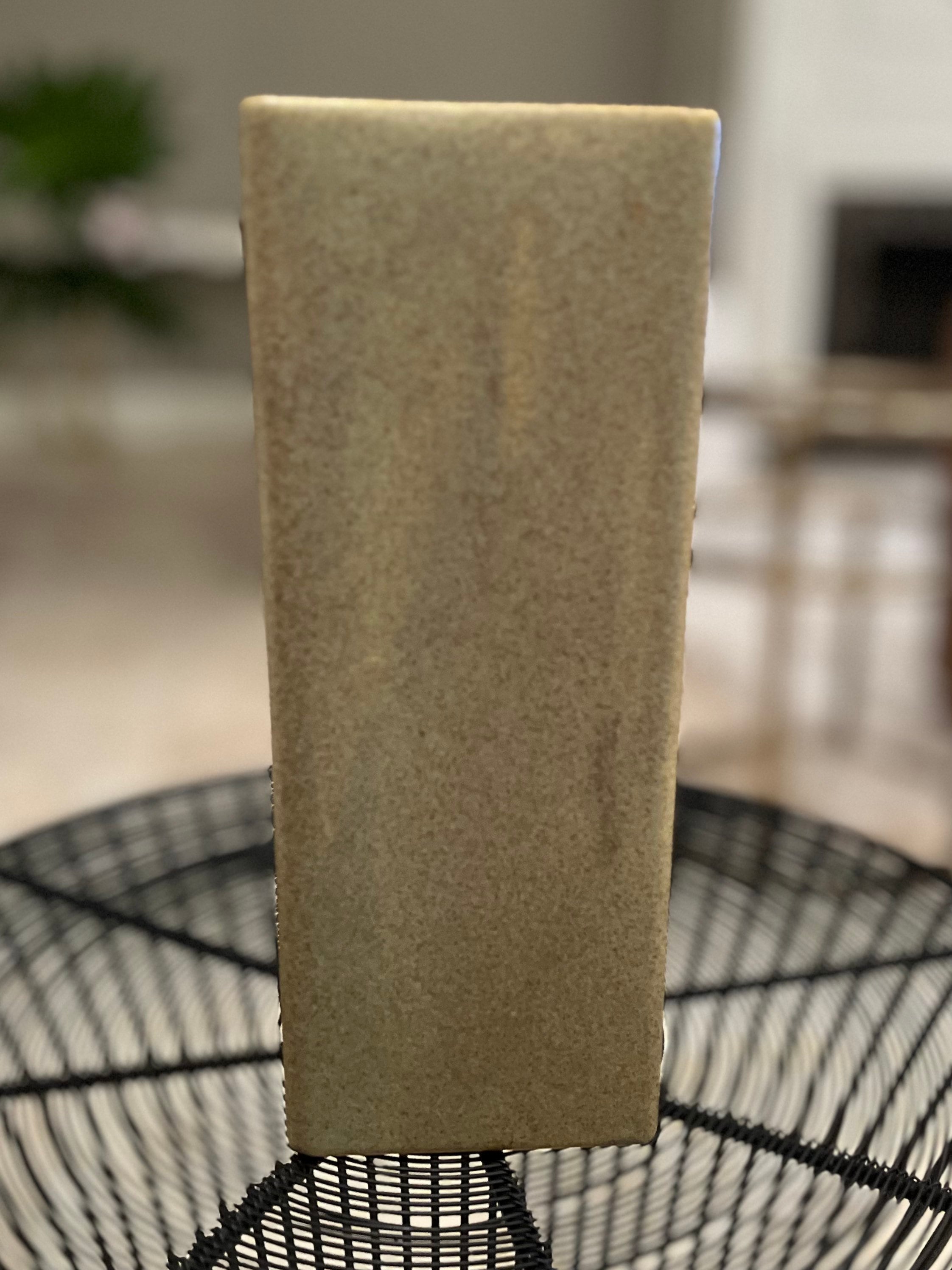 Vintage Mccoy Floraline Vase Matte Green, Square Vase 9 1/2 Tall Etsy