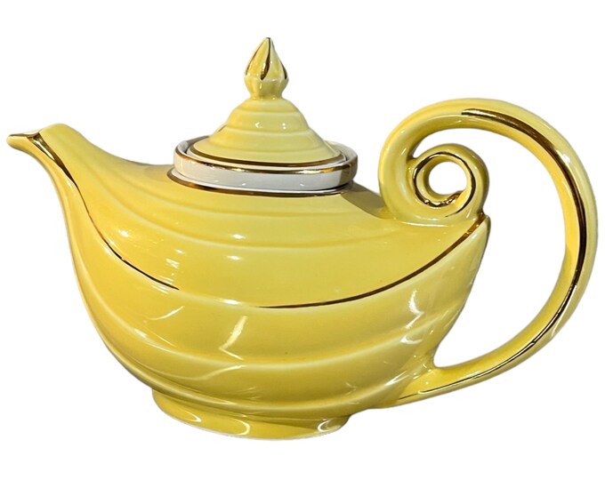 Vintage Hall Pottery Yellow Aladdin Tea Pot W/ Infuser 0679 R - Etsy