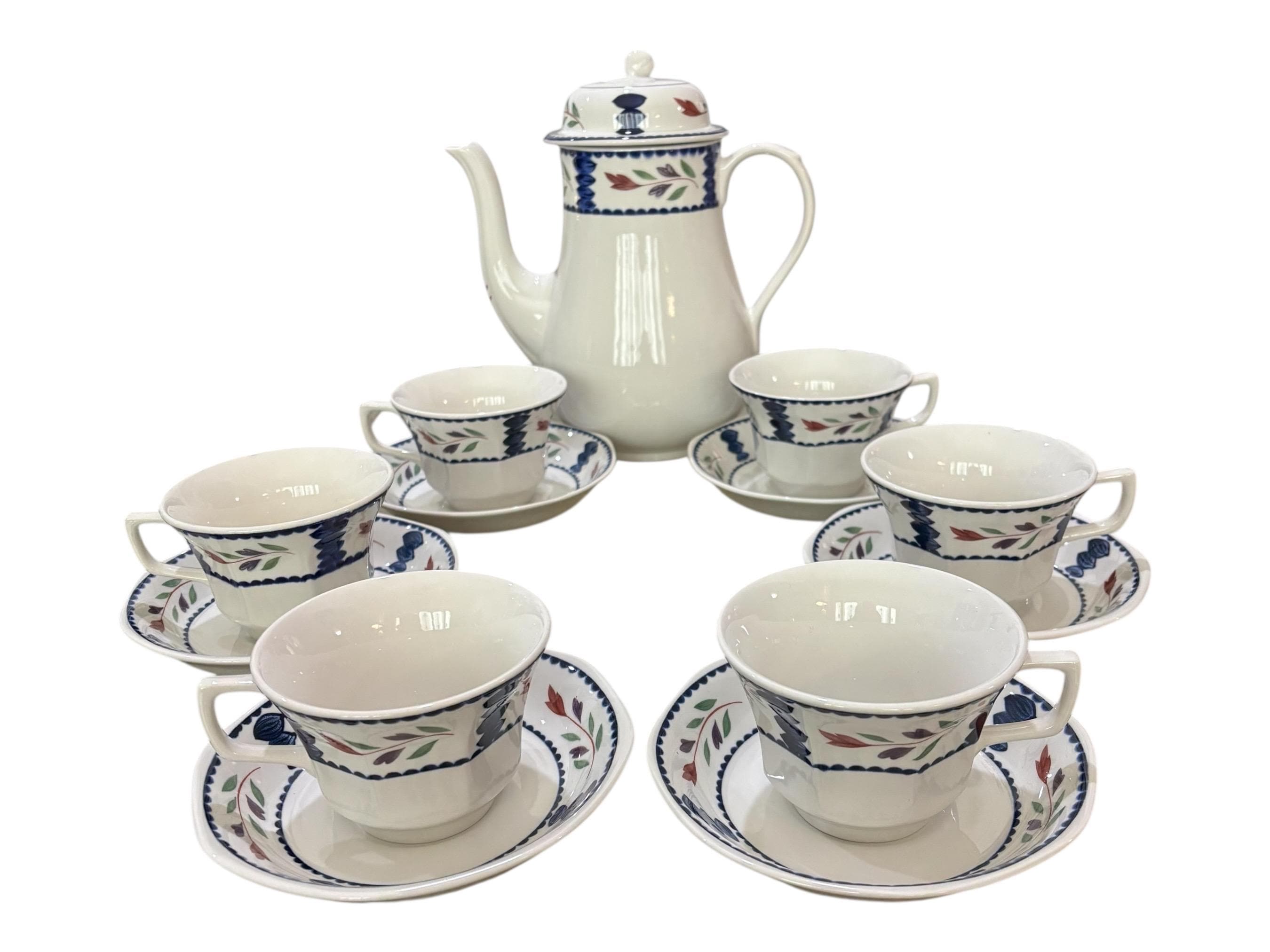 Adams Lancaster Ironstone Coffee Set 6 Cups & Saucers English Tea